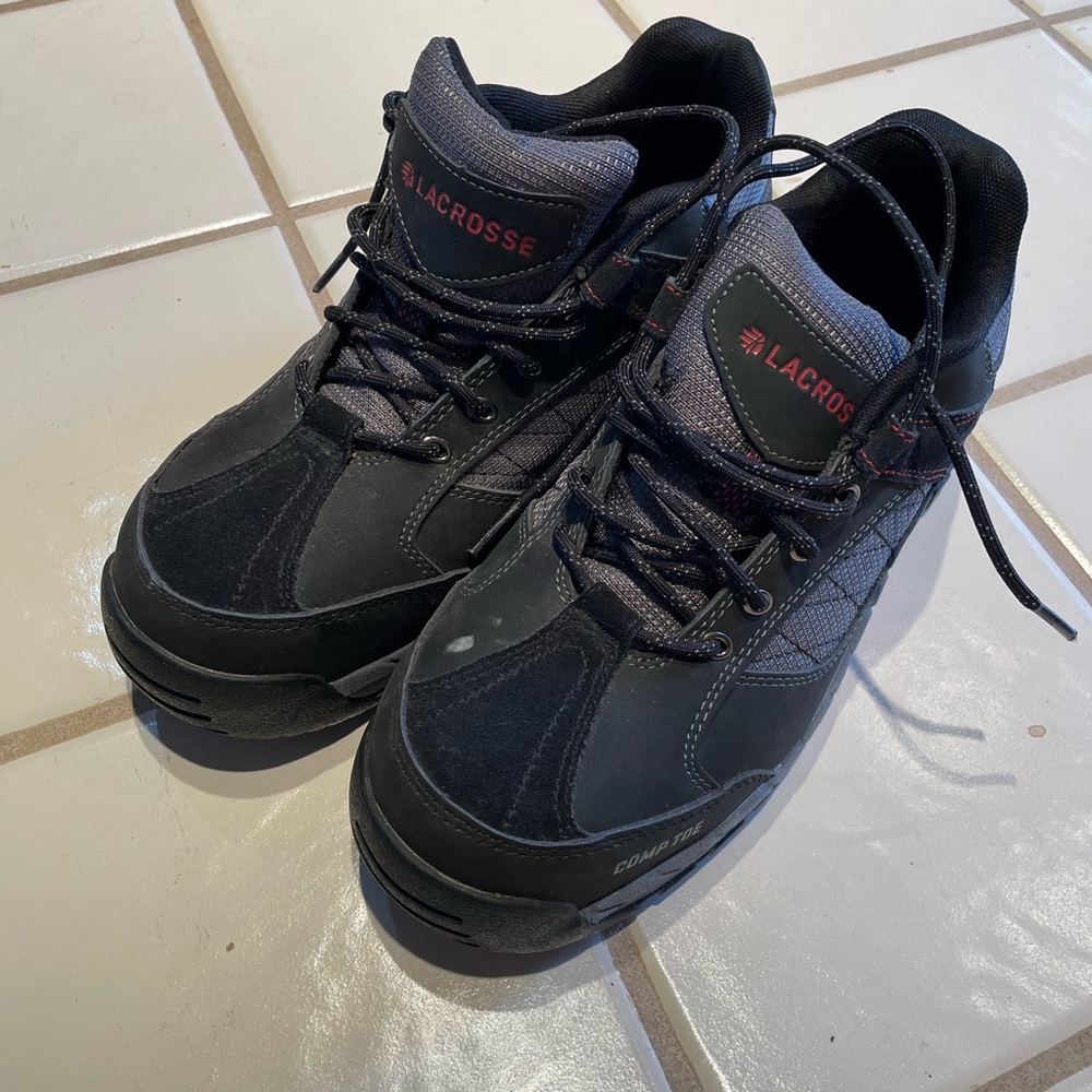 LaCrosse Black Comp Toe Safety Toe Work Shoes Men 8.5 Wmn 10